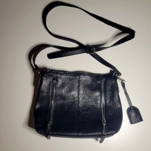 MAX STUDIO Tebon Shoulder Cross Body Bag Black Vegan Leather